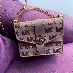 Michael Kors Rose and Gold Crossbody Bag